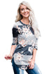 Charcoal Grey Bold Stripe Light Floral Shirt